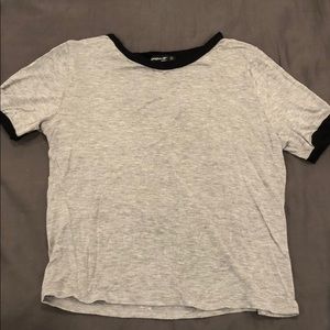 Papaya Gray Ringer Tee